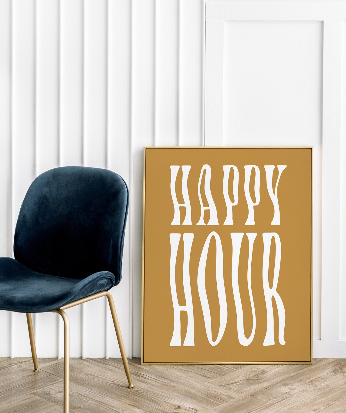 Happy Hour Cocktail Poster, Bar Cart Decor
