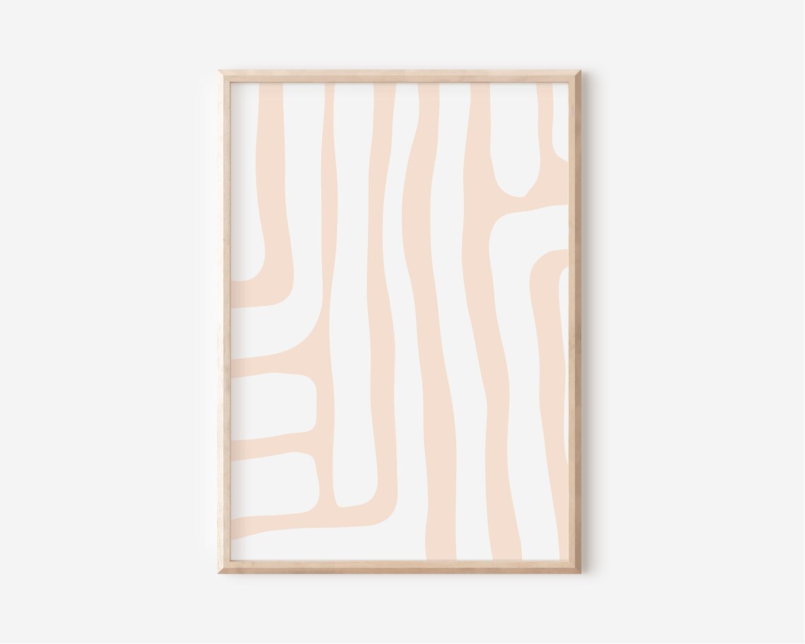 Peachy Pink Organic Minimalist Abstract Art Print - Image 3