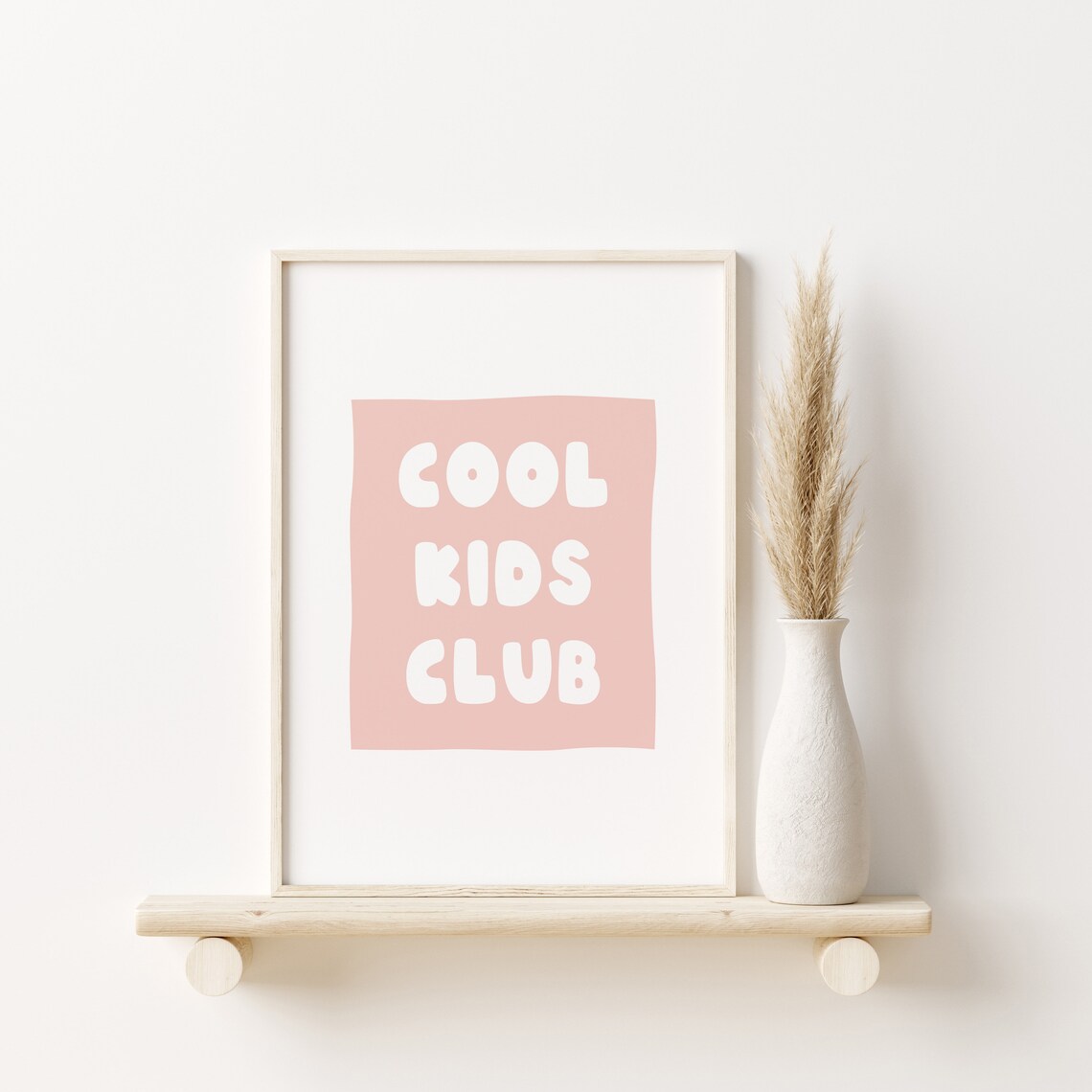 Cool Kids Club Bubble Letter Pink Playroom Nursery Decor Poster - Image 4