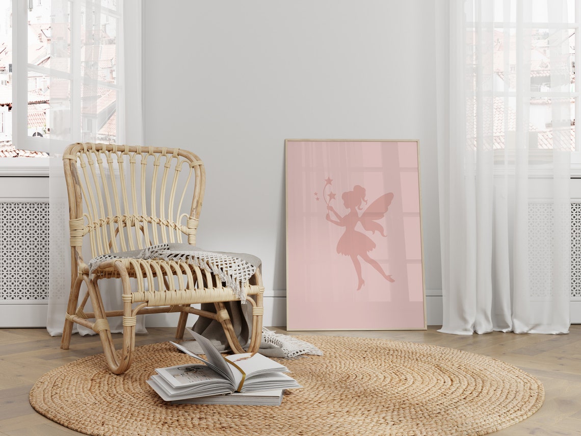 Pink Fairy Print Fairytale Wall Art Fairy Print Fairy Nursery Wall Art Girls Nursery Print Girls Room Wall Art Wall Art - Image 4