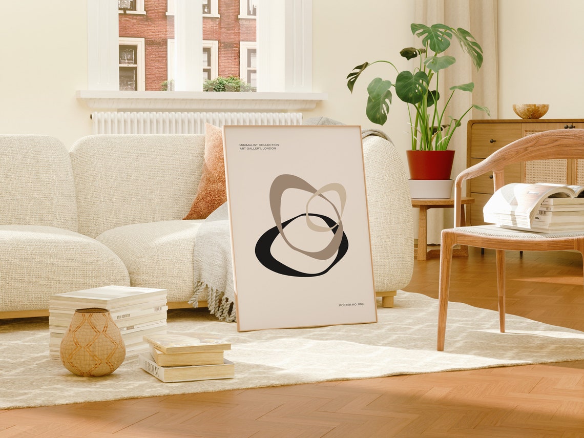 Interlocking Oval Rings Minimalist Gallery London Art Poster - Image 2