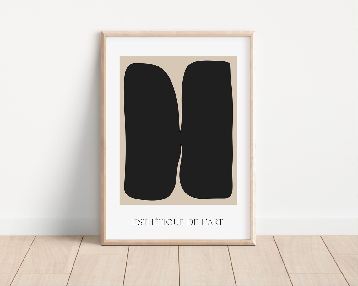 Esthetique De Lart Black Beige Minimalist Gallery Living Room Poster - Image 3