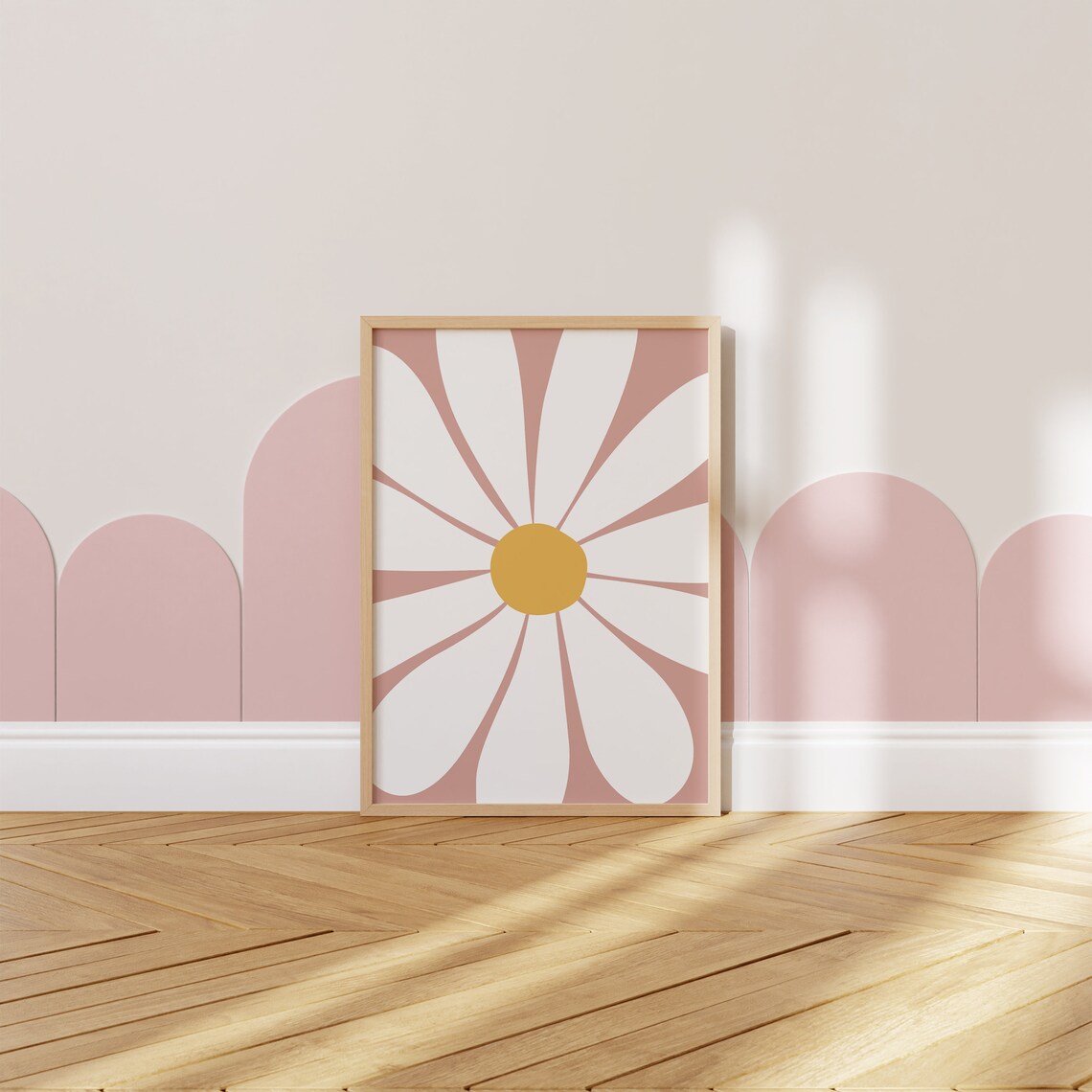 Daisy Boho Floral Nursery Wall Art Print