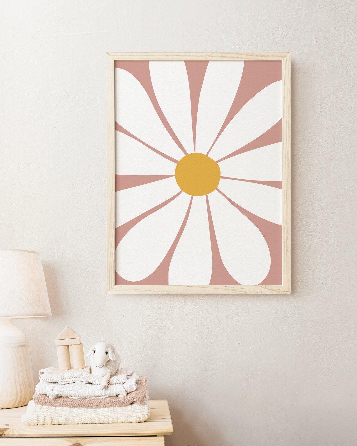 Daisy Boho Floral Nursery Wall Art Print - Image 3
