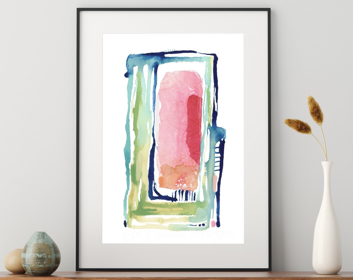 Abstract Watercolor Coastal Wall Art Print