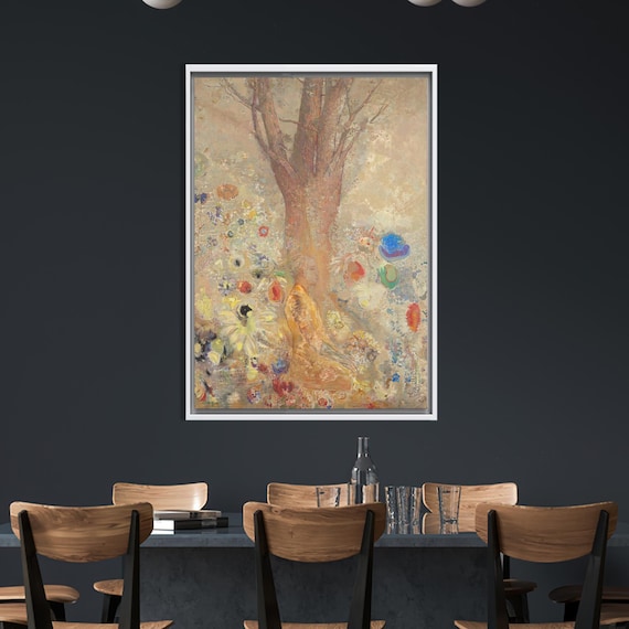 Odilon Redon Art Canvas Buddha Tree Boho Wall Decor