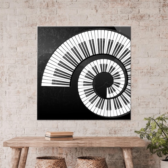Piano Keys Art Print, Black and White Music Decor