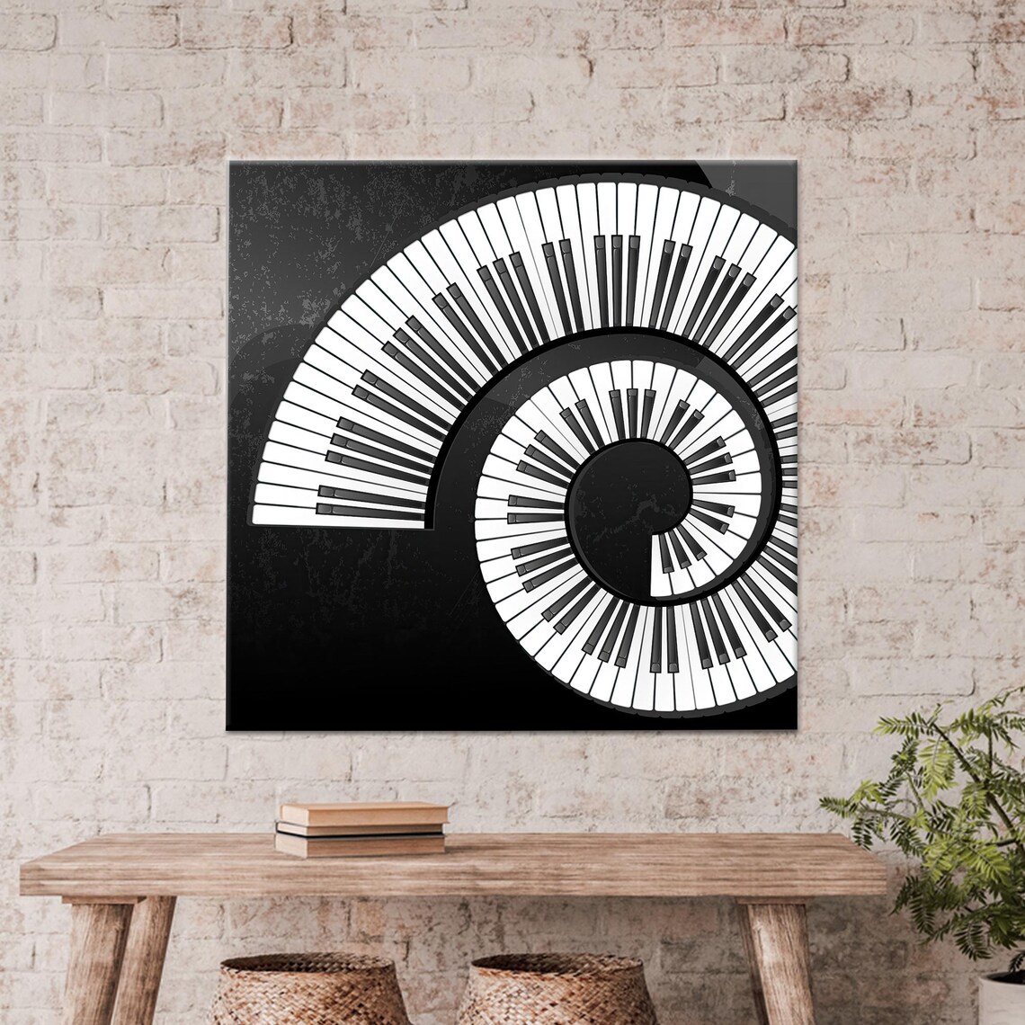 Piano Keys Art Print, Black and White Music Decor