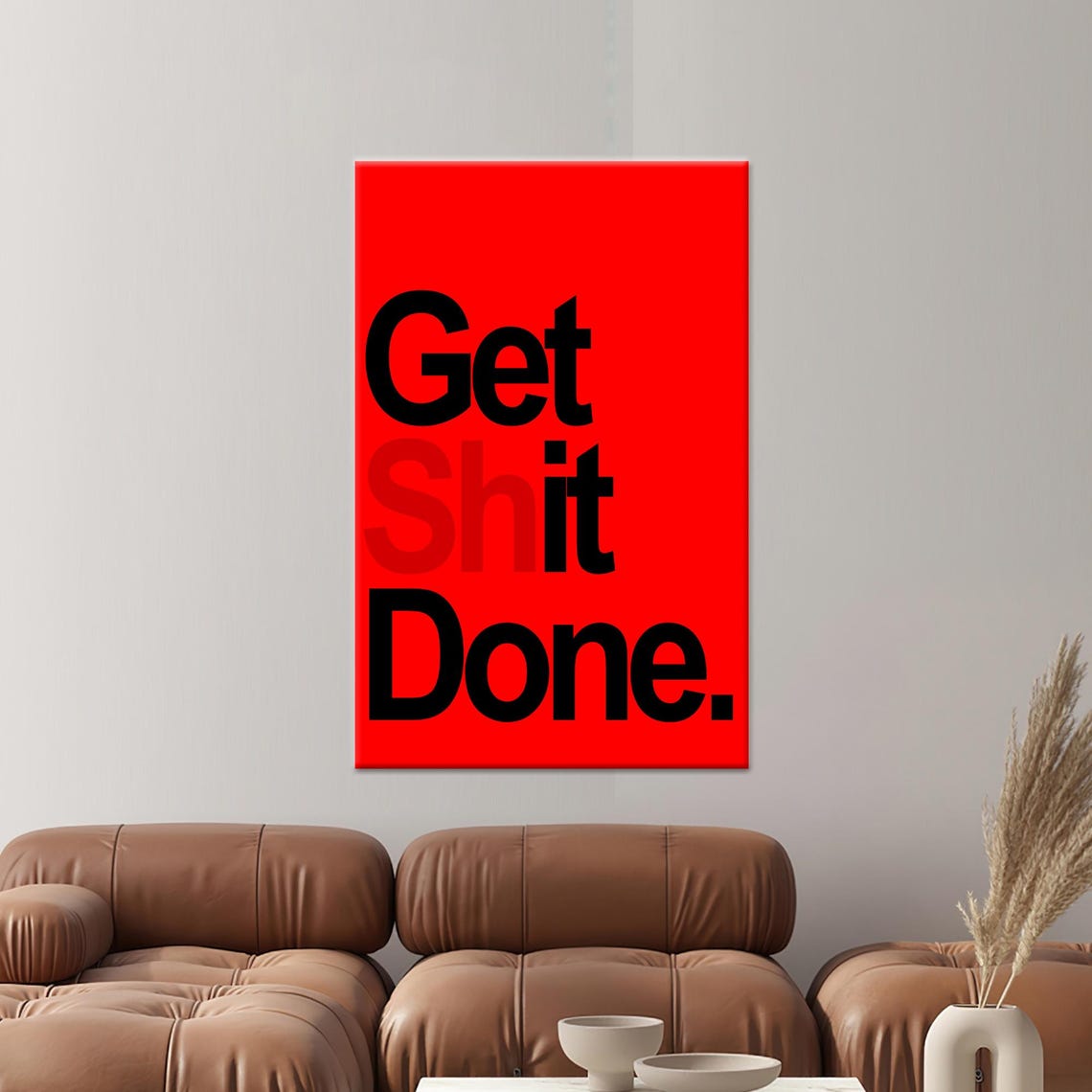 Get It Done Bold Red Typography Motivational Office Quote Poster