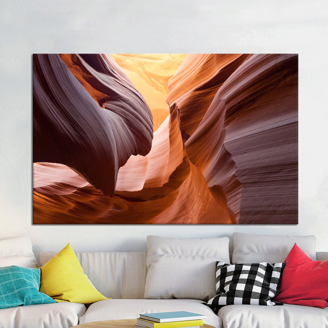 Antelope Canyon Swirling Sandstone Slot Canyon with Golden Light Poster