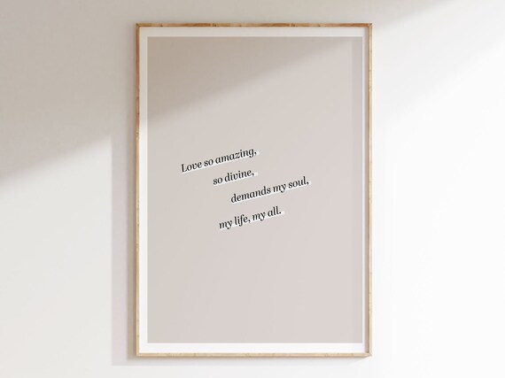 When I Survey The Wondrous Cross Hymn Lyric Minimalist Christian Wall Art