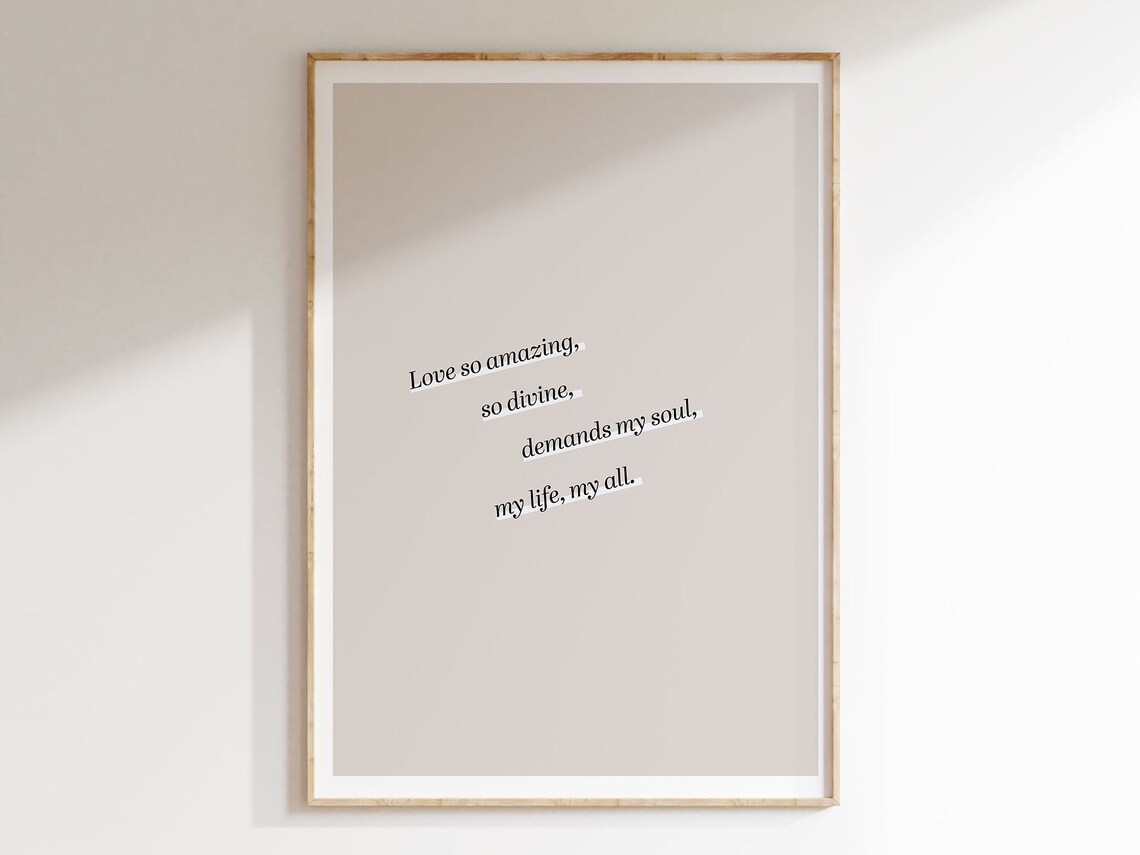 When I Survey The Wondrous Cross Hymn Lyric Minimalist Christian Wall Art