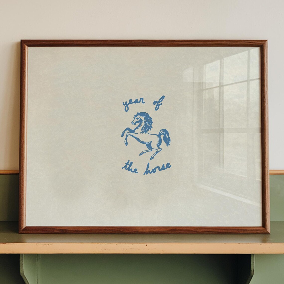 Year Of The Horse Illustration, Neutral Decor Art Print