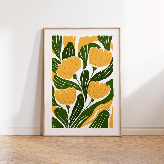 Eclectic Flowers Abstract Botanical Art Poster
