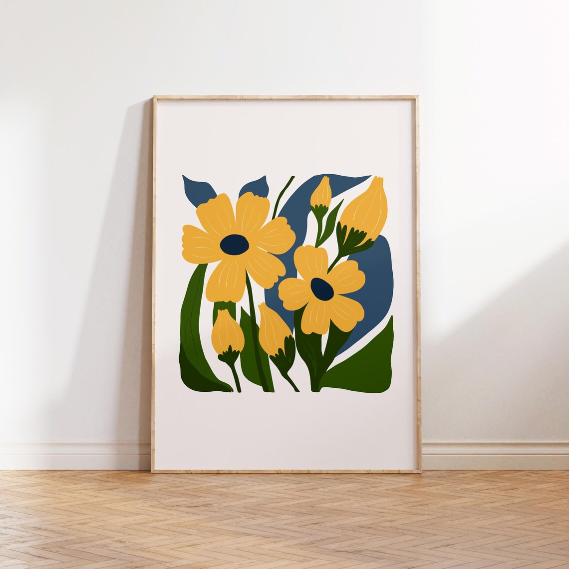 Eclectic Flowers Botanical Modern Wall Art Print