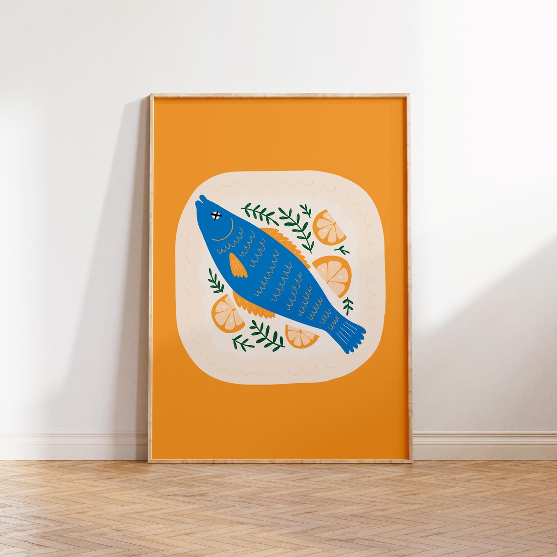 Fish Food Art Poster, Kitchen Wall Art Print