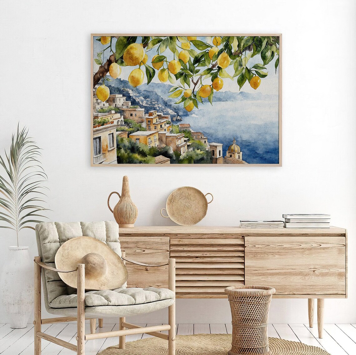 Positano Watercolor Lemon Tree Art Print, Amalfi Coast - Image 5