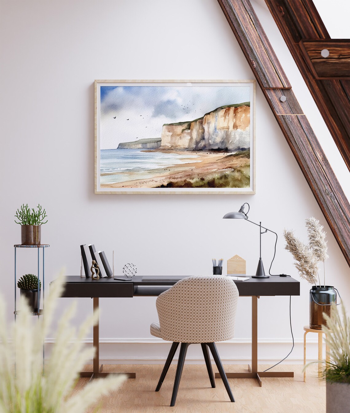 Normandy Coast Watercolor Travel Poster, France - Image 4