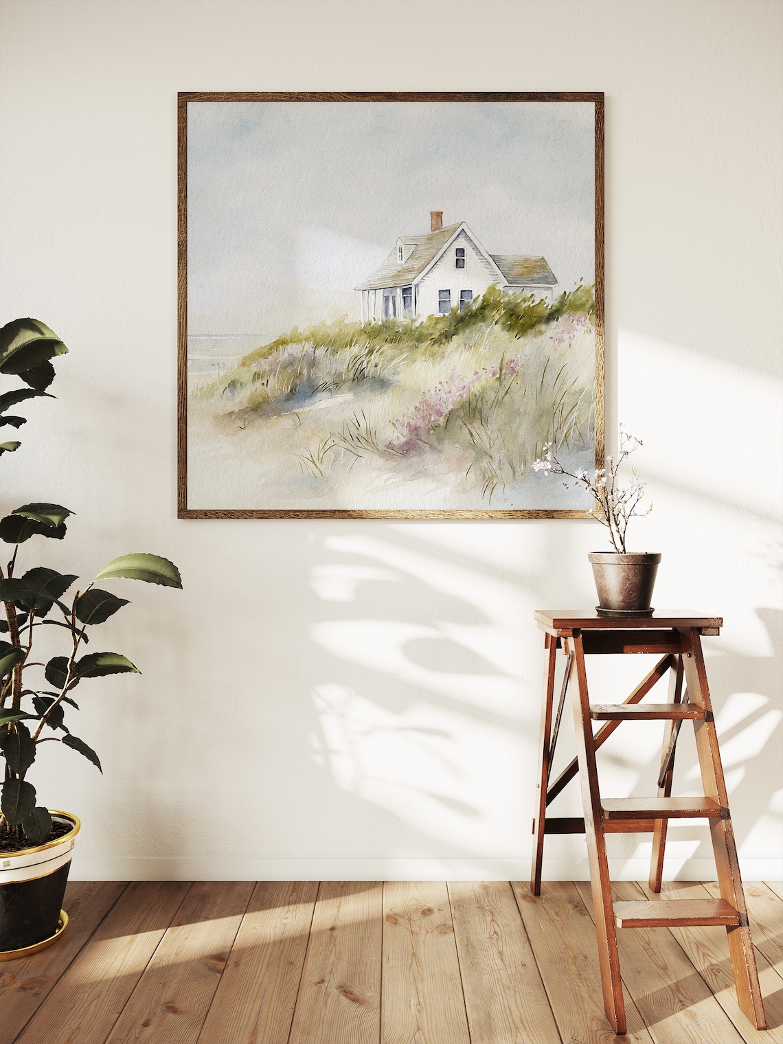Cape Cod Watercolor Beach Scene Art Print - Image 2