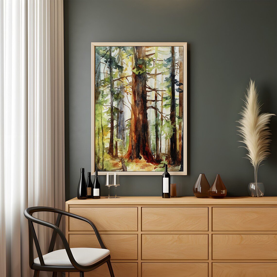 Sequoia Trees Watercolor Art Print, National Park - Image 3