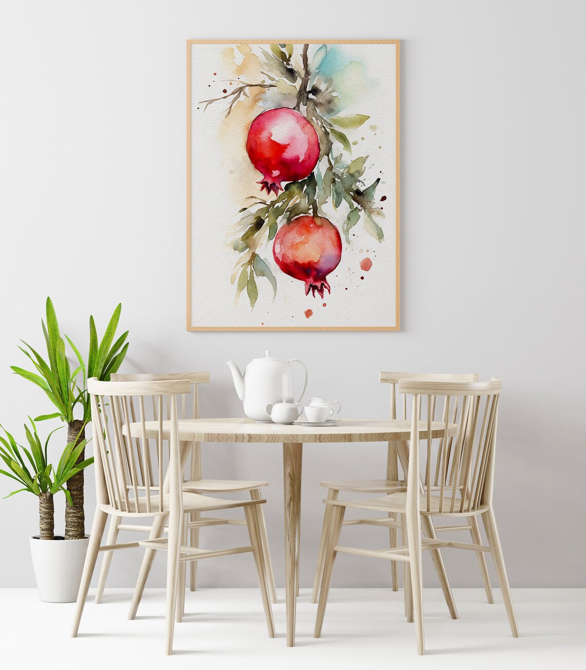 Pomegranate Watercolor Botanical Kitchen Art Print - Image 3