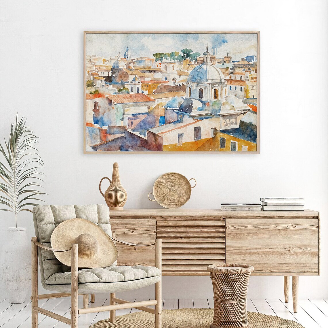 Rome Watercolor Art Print, Italian Cityscape Architecture - Image 5