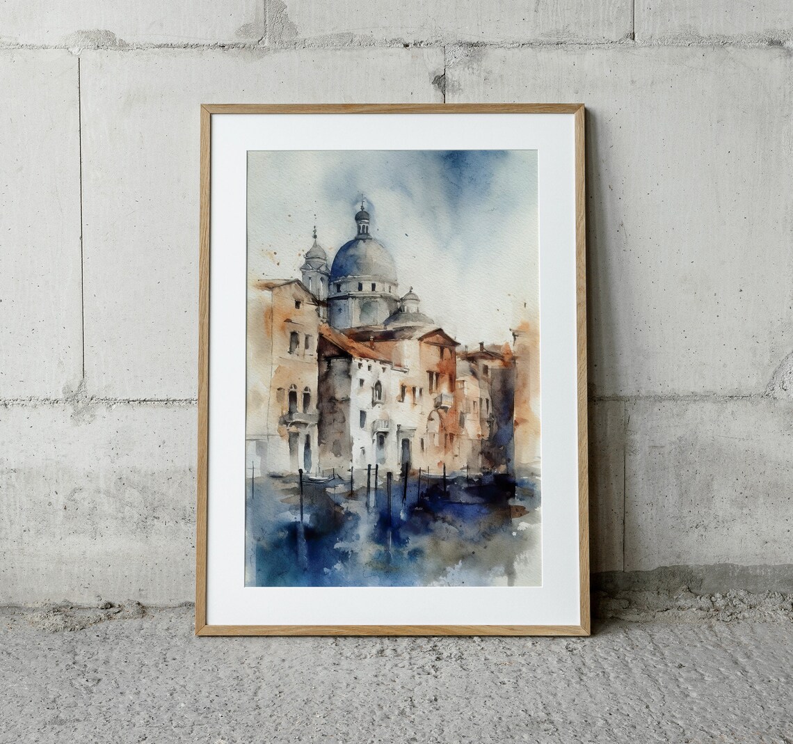 Venice Watercolor Travel Poster, Italy Cityscape - Image 2