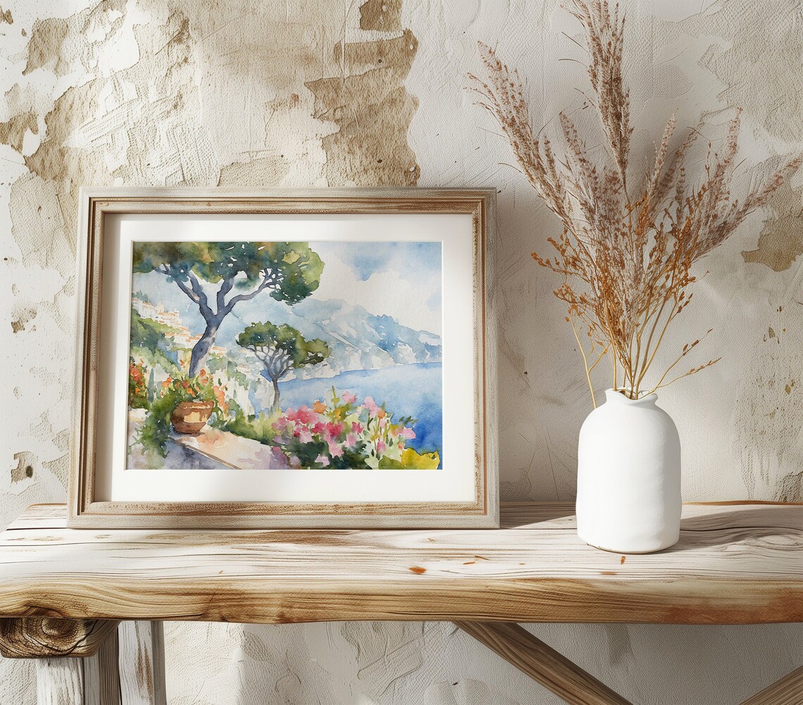 Ravello Watercolor Travel Poster, Amalfi Coast - Image 3