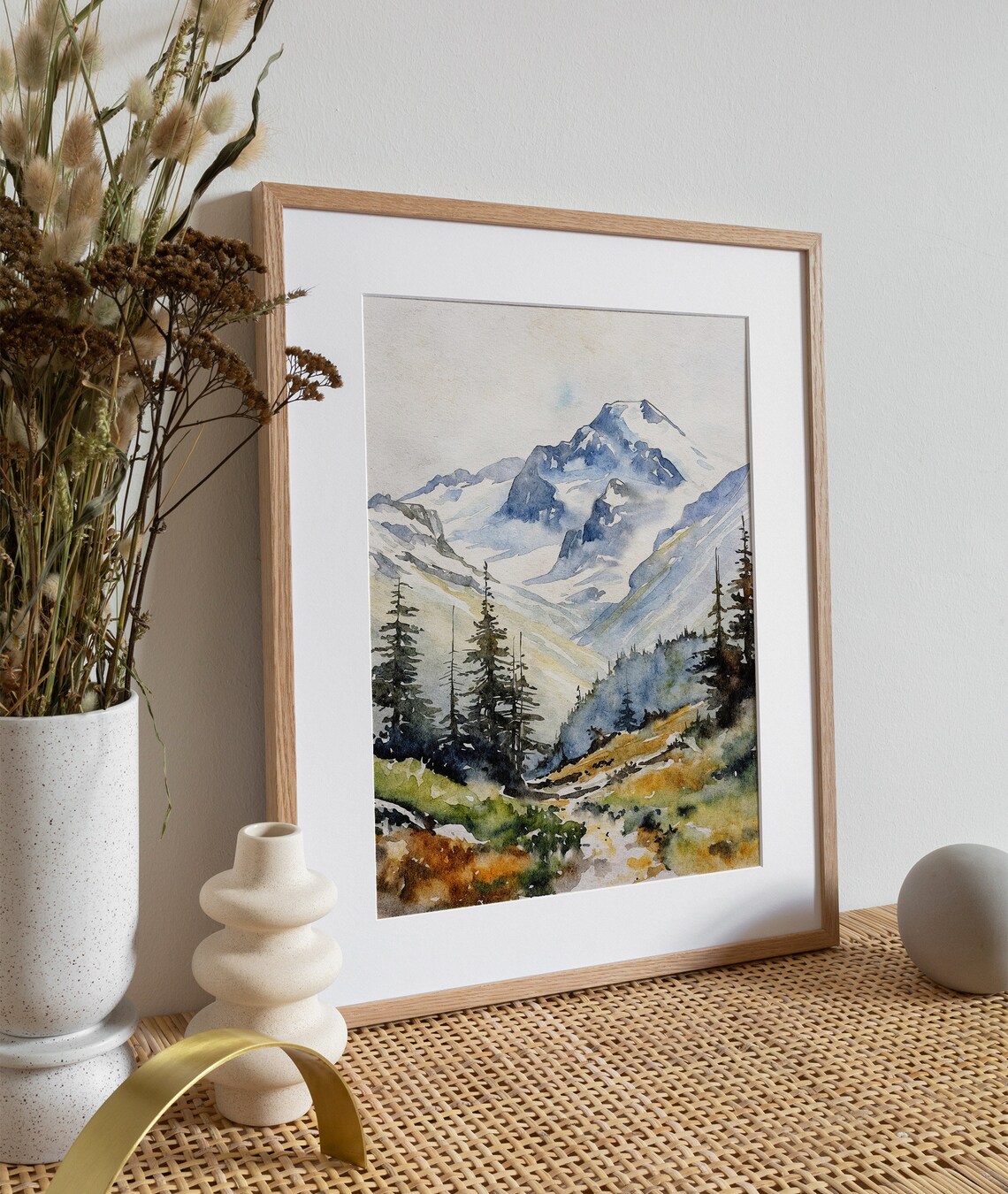North Cascades Watercolor, Mt Baker Trail Art Print - Image 2
