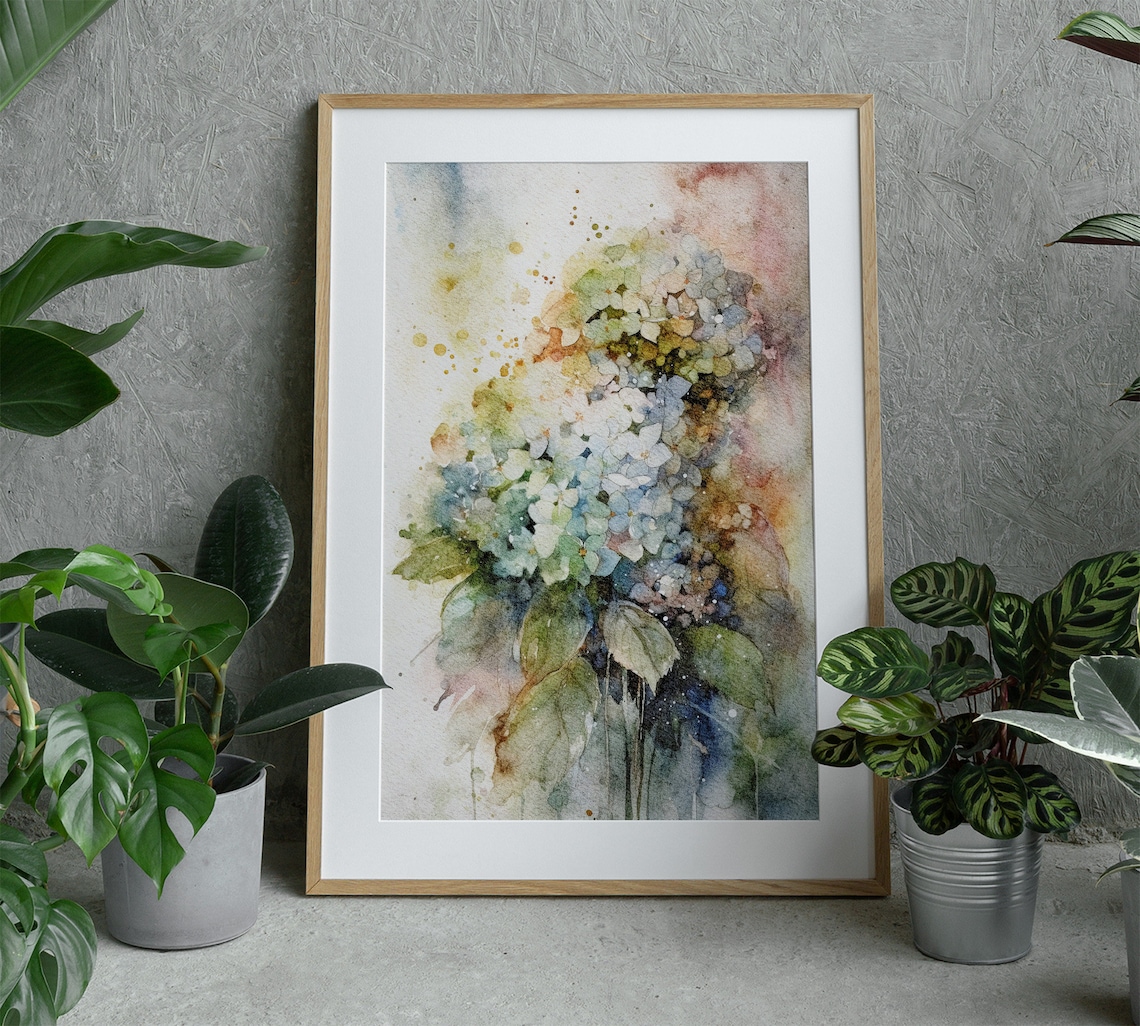 Hydrangea Watercolor Floral Art Print, Botanical - Image 4