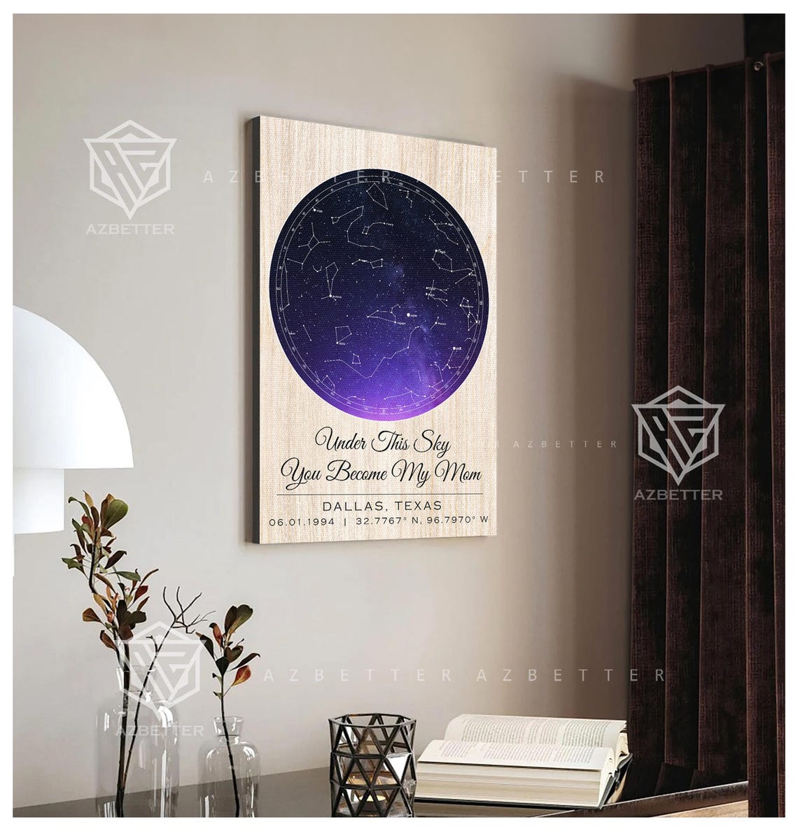 Under This Sky You Became My Mom Personalized Star Map Poster - Image 4