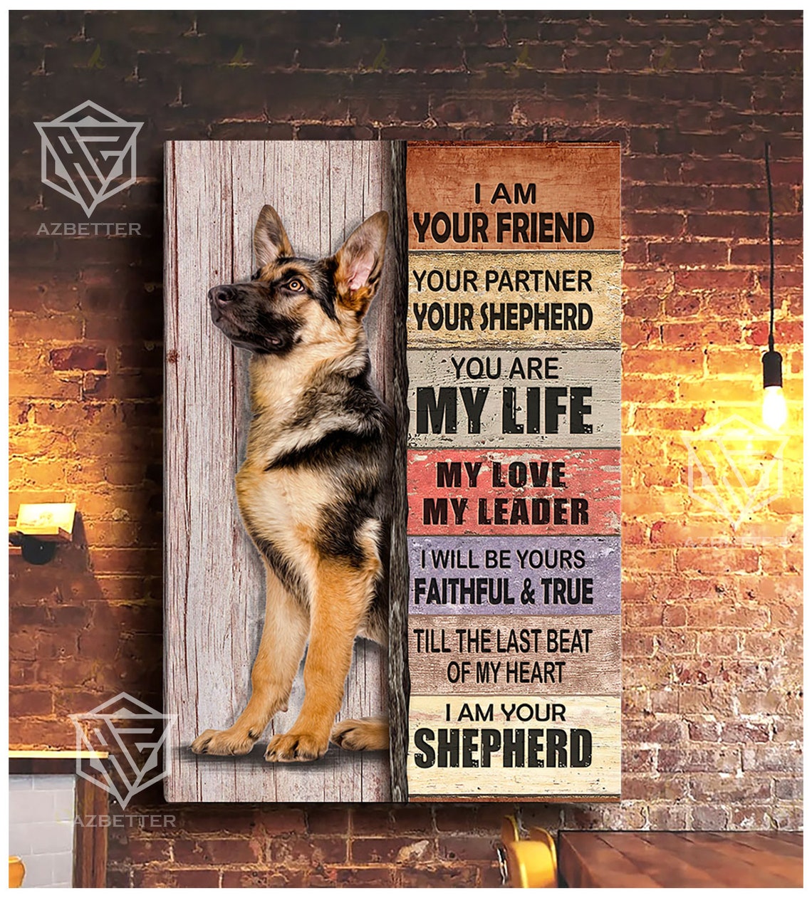 German Shepherd I Am Your Friend Partner Loyalty Tribute Quote Poster - Image 4