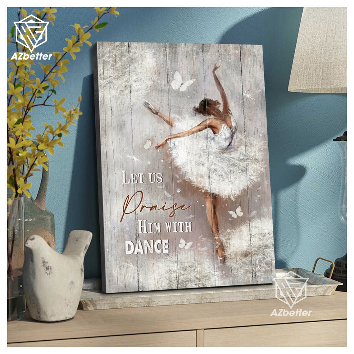 Let Us Praise Him with Dance Ballerina White Butterflies Worship Poster - Image 5
