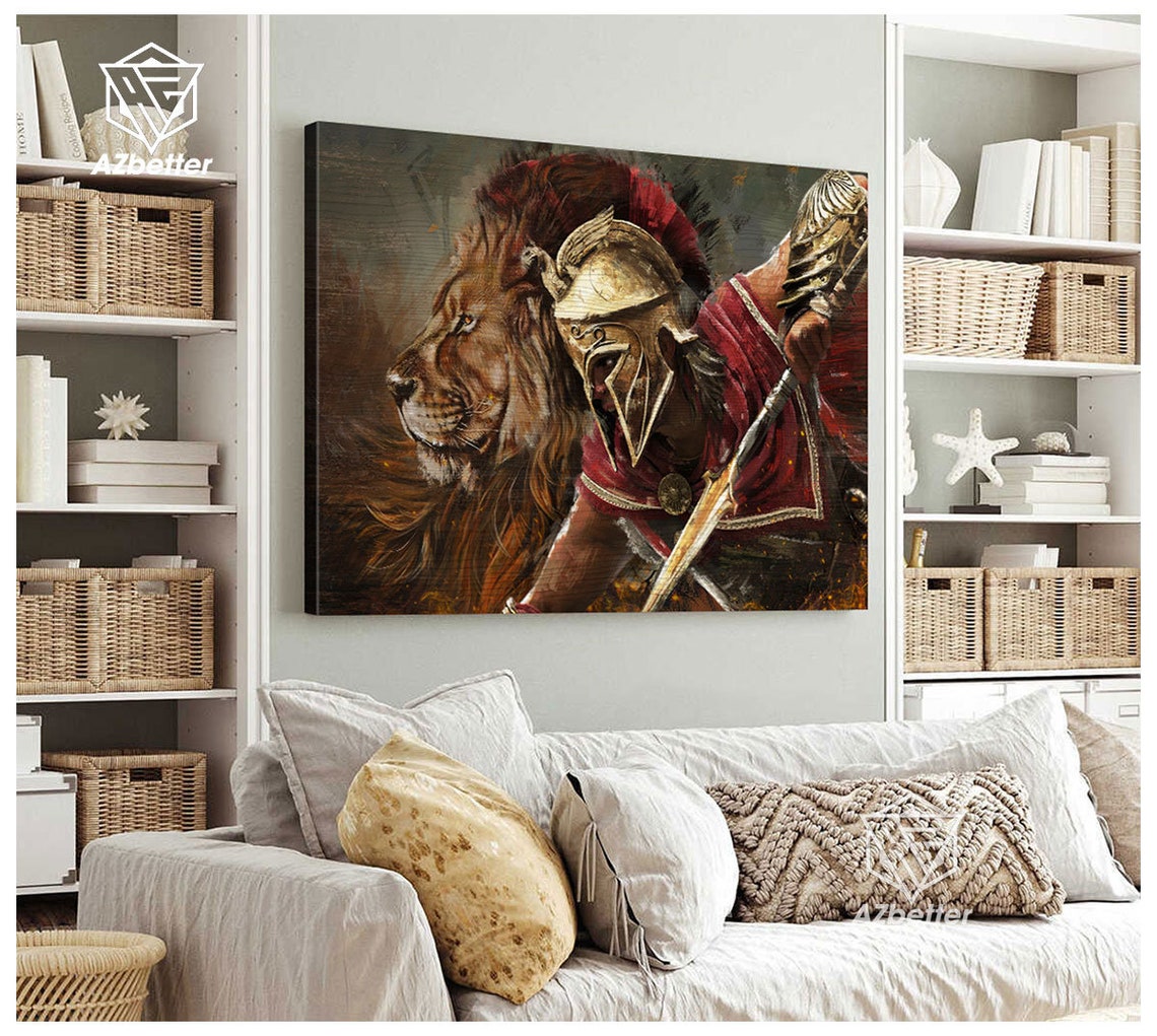 Knight Of The God Prints Lion Of Judad God Wall Art Christian Home Decor Warrior Of God Pictures Lion God Painting - Image 5