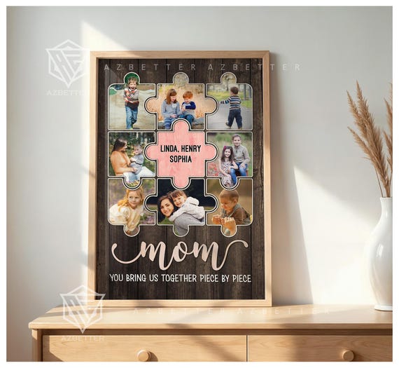 Custom Mom Puzzle Picture Collage You Bring Us Together Piece By Piece Personalized Mothers Day Gift Family Photo Puzzle Wall Art
