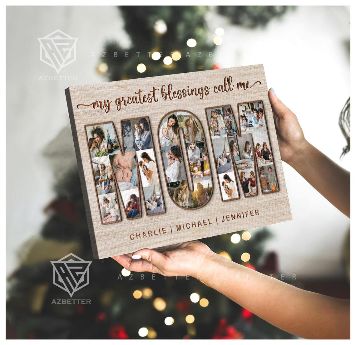 Custom Photo Collage My Greatest Blessings Call Me Mom Personalized Gift For Mom Mothers Day Gift Birthday Gift Sentimental Wall Art - Image 5