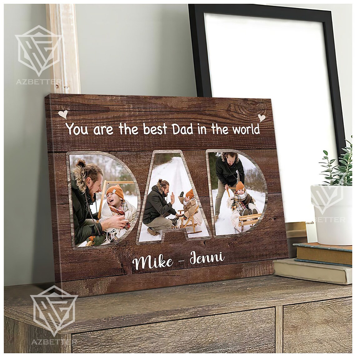 You Are The Best Dad In The World DAD Snow Photo Collage Poster