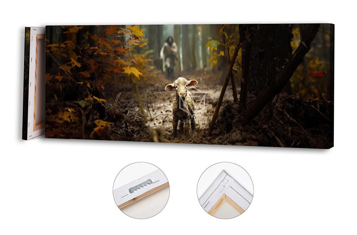 The Good Shepherd Is Coming Lost Lamb Rescue Panoramic Poster - Image 5