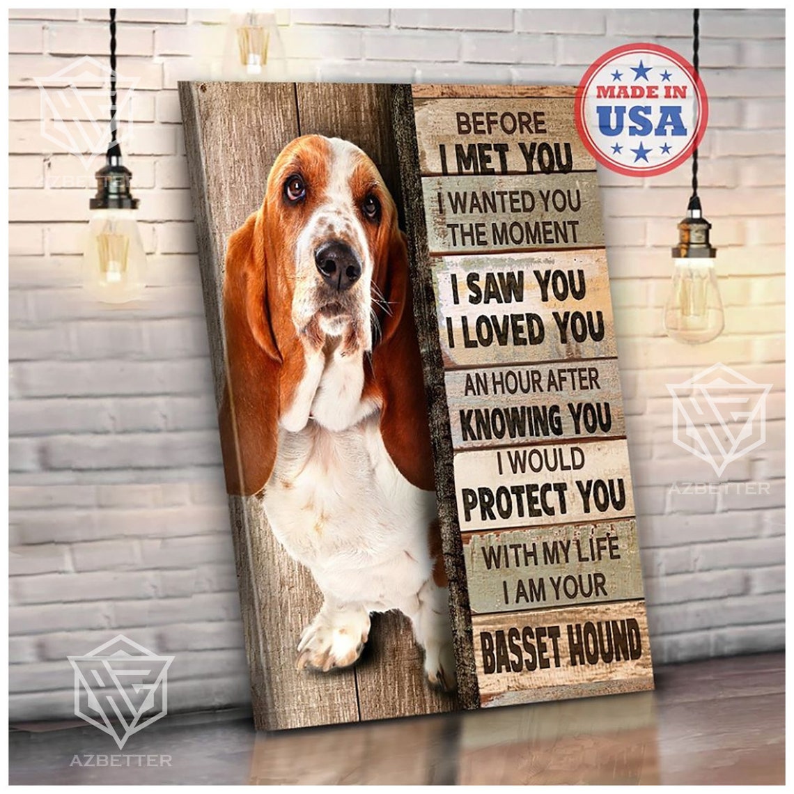 Basset Hound Dog Prints Before I Met You I Wanted You The Moment Dog Home Wall Art Gift For Basset Hound Lover Dog Mom Gift - Image 3