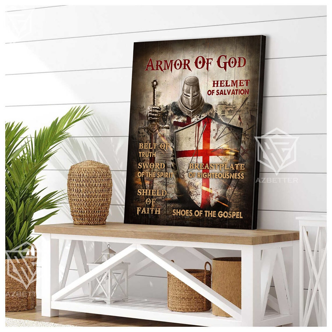 Armor Of God Helmet Of Salvation Belt Of Truth Art God Wall Art Christian Home Decor Warrior Of God Knight Of Jesus - Image 4