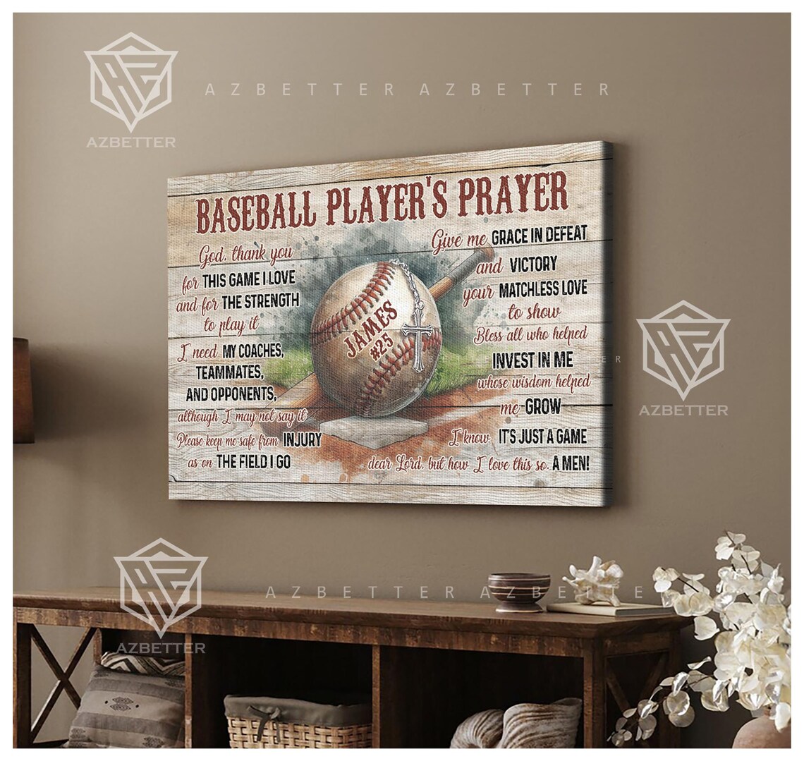 Personalized Baseball Players Prayer, Gift For Baseball Player - Image 4