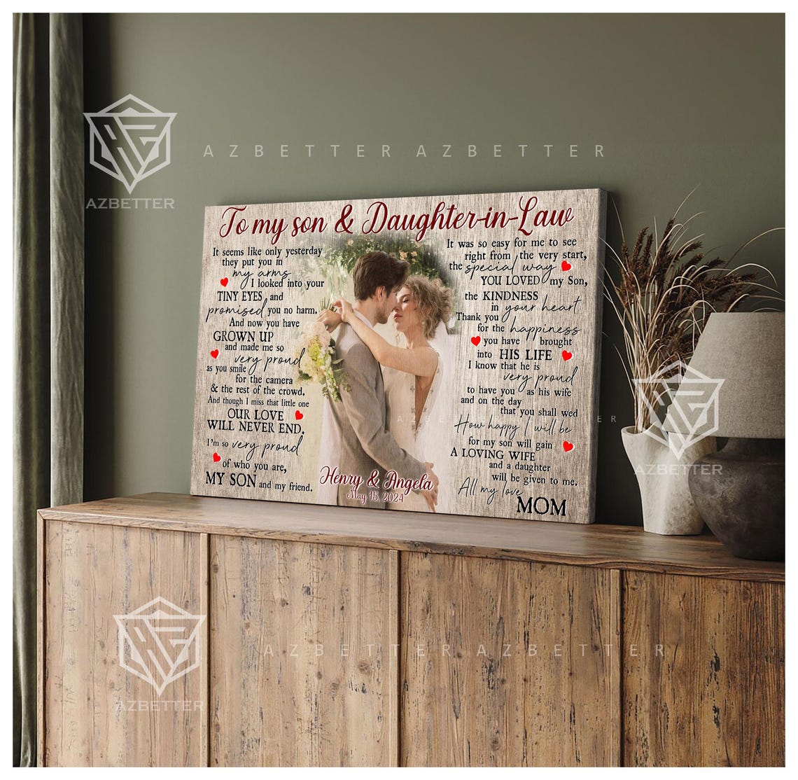 Personalized Wedding Gifts For Son On Wedding Day Custom Wedding Anniversary Gift For Daughter In Law Son Wedding Gift From Parents - Image 5