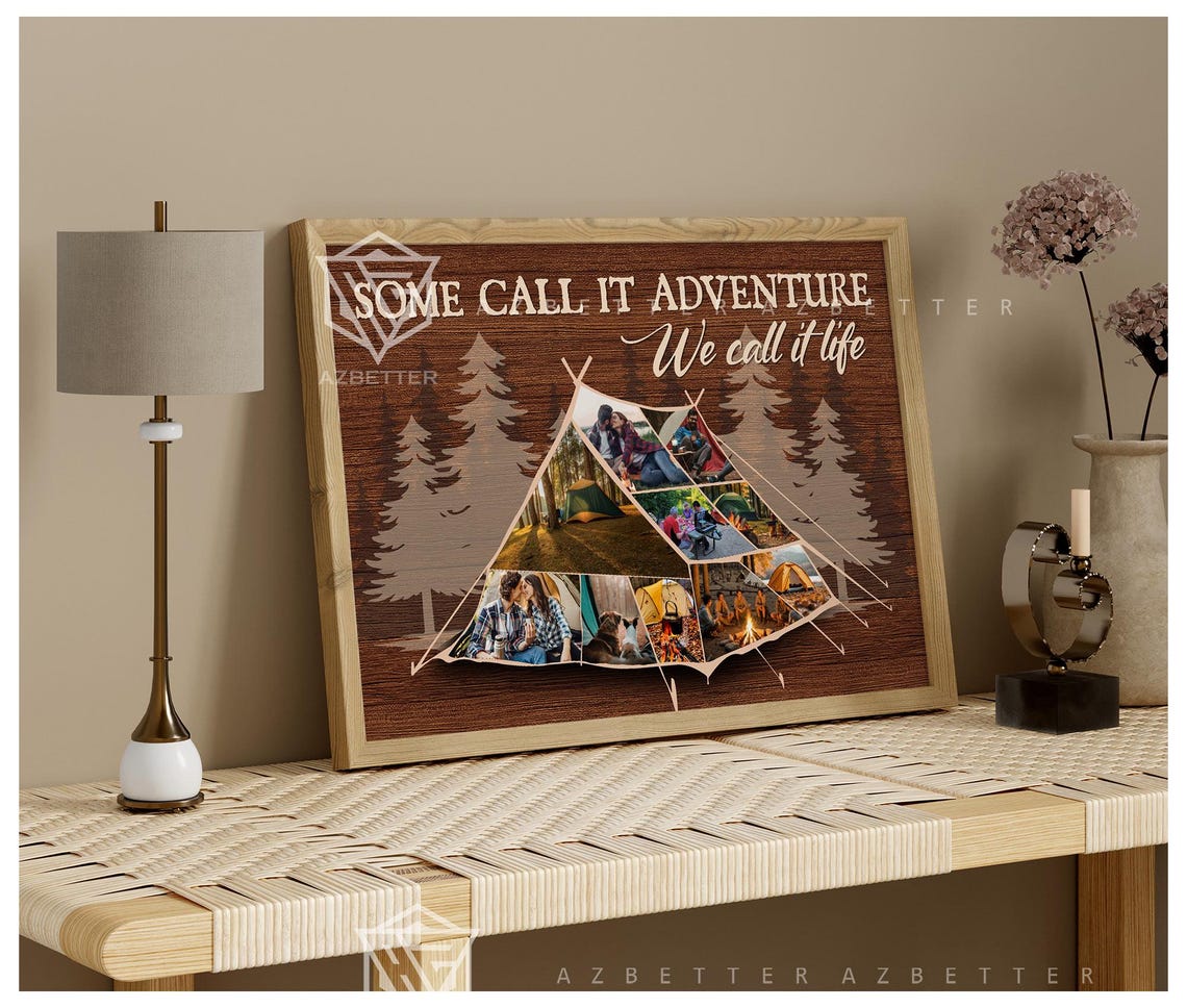 Some Call It Adventure Camping Tent Photo Collage Outdoor Wall Poster - Image 3