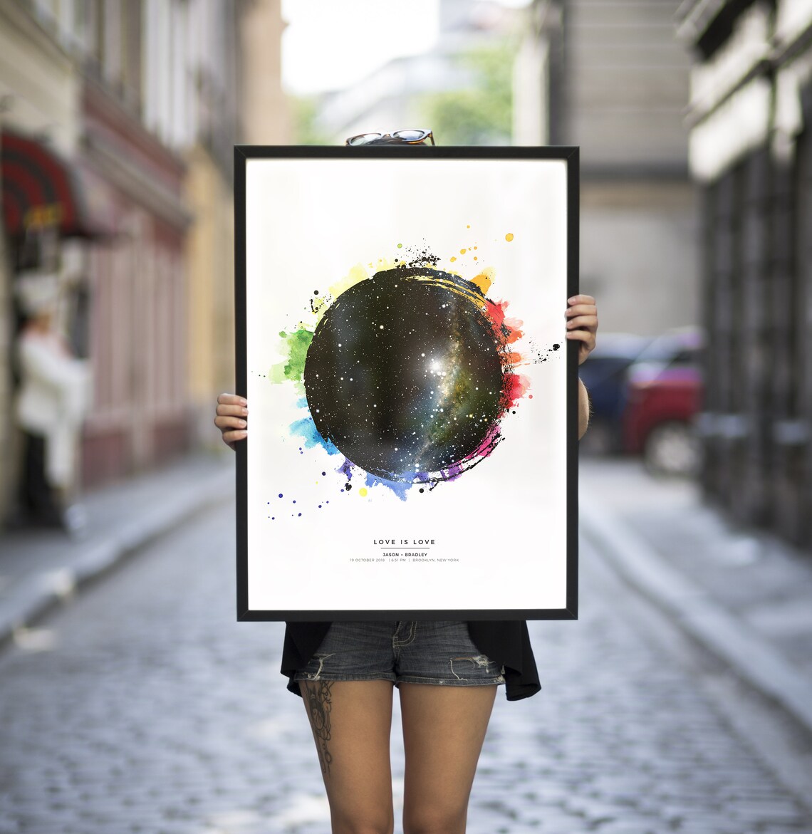 Star Map by Date, LGBT Pride Christmas Art Print - Image 2
