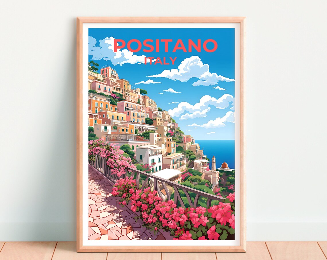 Portofino Italy Colorful Cliffside Village Flowers Travel Poster - Image 4