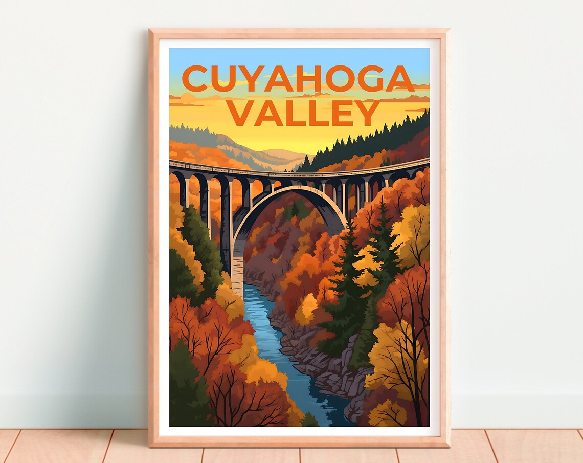 Cuyahoga Valley Travel Poster, Ohio Landscape Art - Image 4