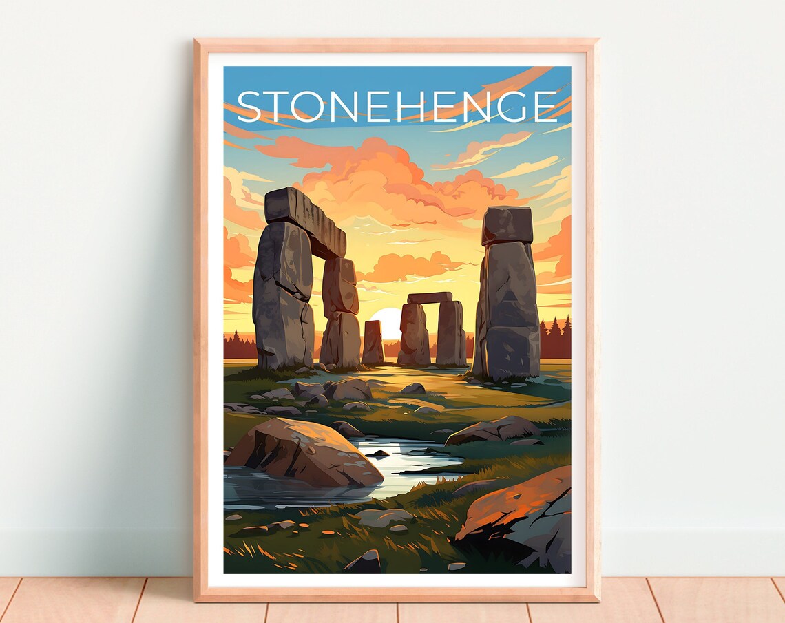 Stonehenge England Ancient Stone Circle Sunset Sky Travel Poster - Image 4
