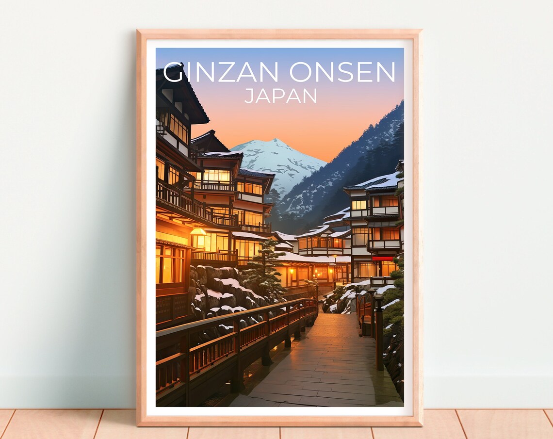 Ginzan Onsen Travel Poster, Japan Wall Art Print - Image 4