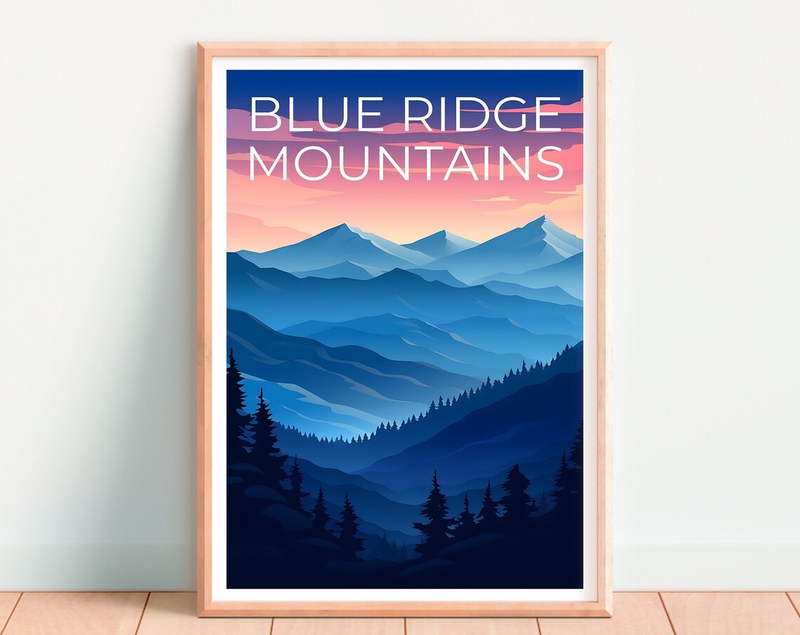 Blue Ridge Travel Poster, Mountain Landscape - Image 4