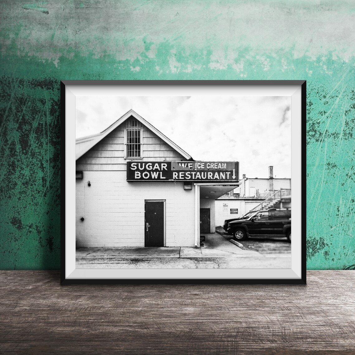 Sugar Bowl Restaurant Blue Vintage Diner Sign Ice Cream Shop Poster - Image 2